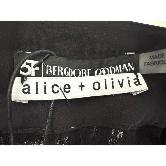 Alice + Olivia Sequin Pants 12 High-Waist Black Antique-Gold Harem Tapered - NEW - Picture 2 of 10